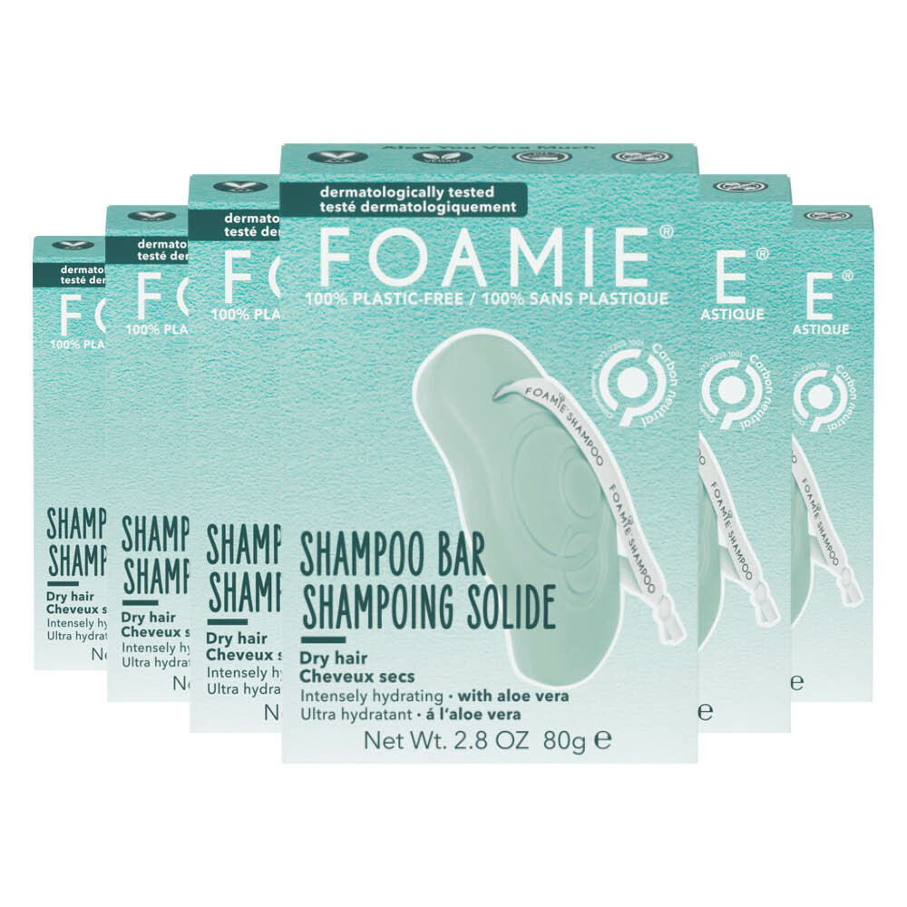 6x Foamie Shampoo Bar Aloe You Vera Much (Droog Haar)