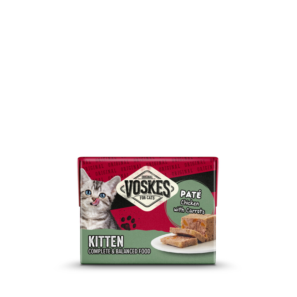 8x Voskes Original Paté Kitten Kip&Wortelen 8 x 95 gr