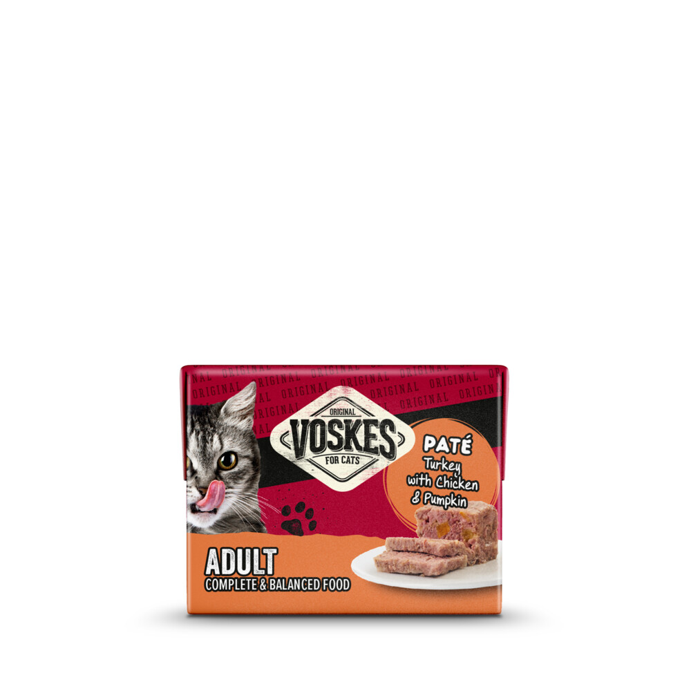 Voskes Original Paté Adult Kalkoen&Kip&Pompoen 8 x 95 gr