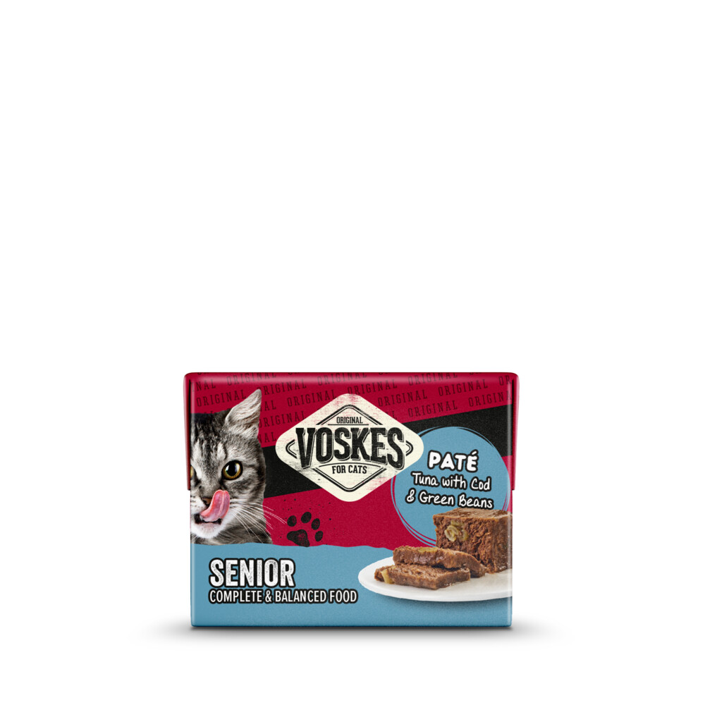 Voskes Original Paté Senior tonijn&Kabeljauw&Sperziebonen 8 x 95 gr