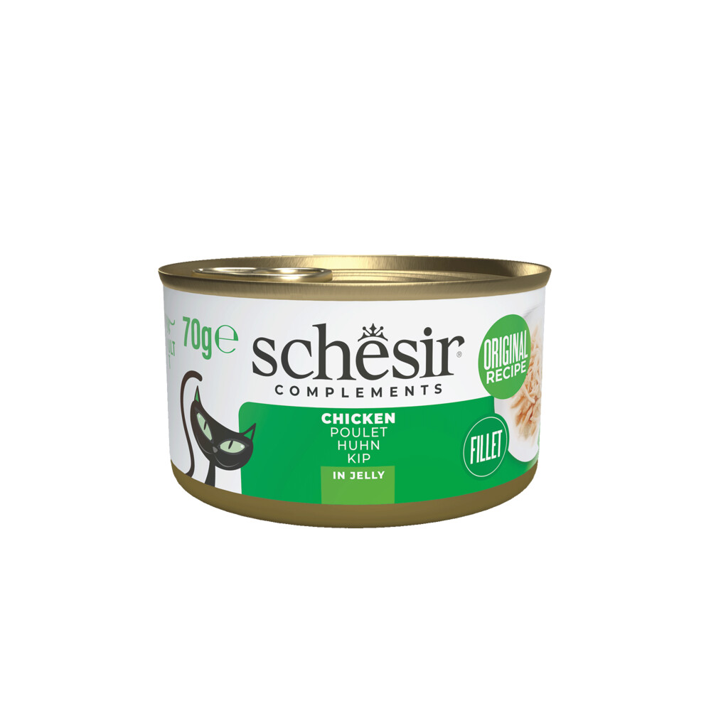 12x Schesir Complementary Kattenvoer Kip in Gelei 70 gr