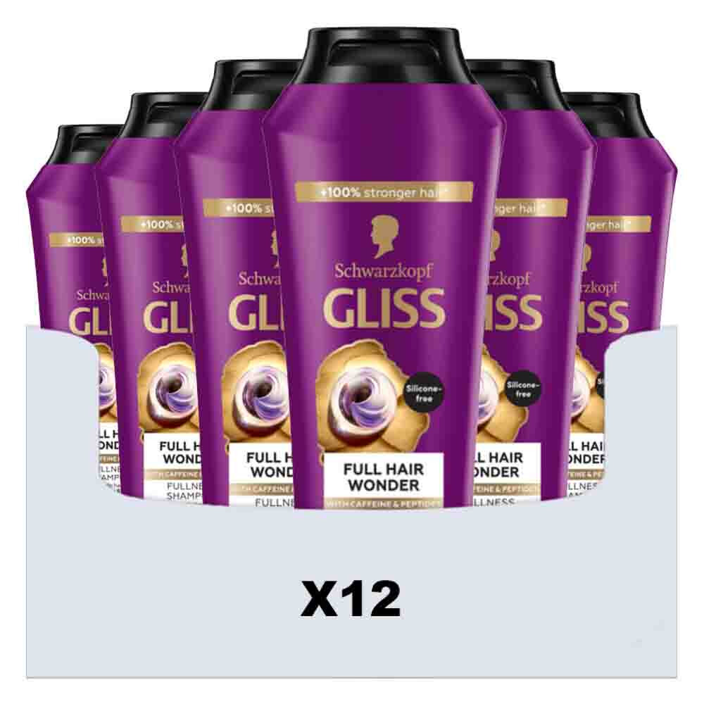 12x Gliss Shampoo Full Hair Wonder 250 ml