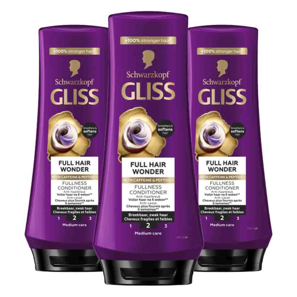 3x Gliss Conditioner Full Hair Wonder 200 ml