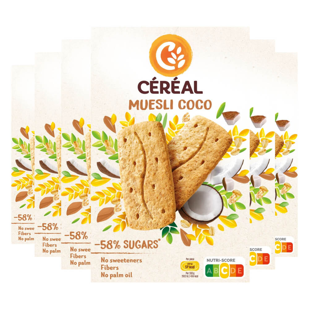 6x Céréal Muesli en Kokos Koeken 200 gr