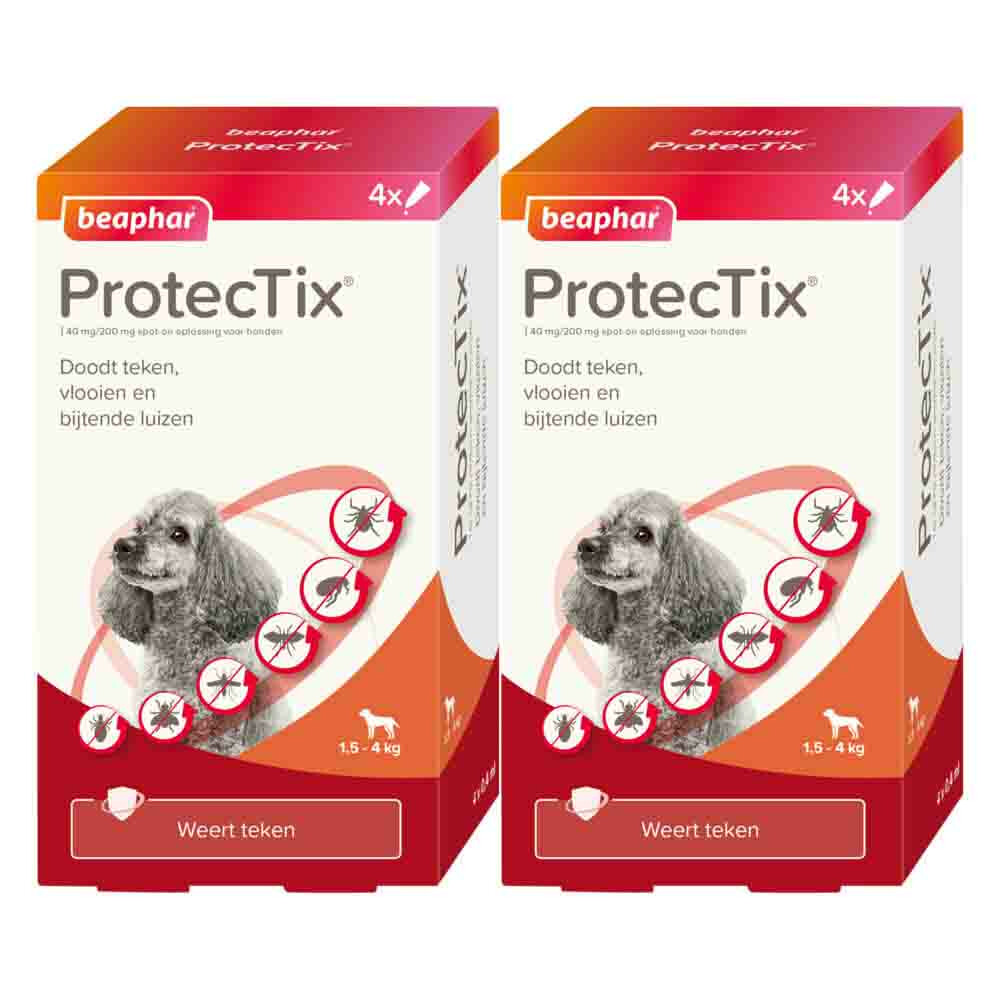 Beaphar 2x  ProtecTix Hond Anti Vlo&Teek 1,5-4 kg 4 pipetten