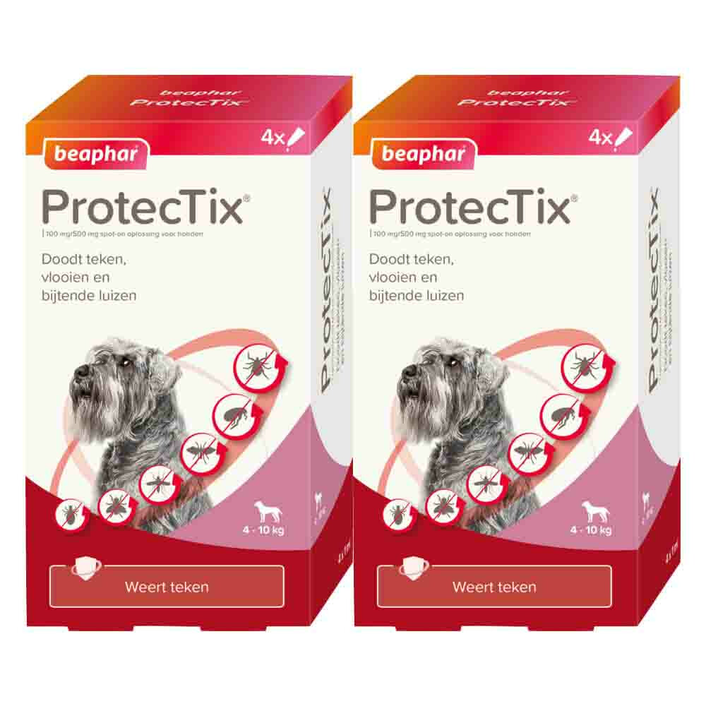 Beaphar 2x  ProtecTix Hond Anti Vlo&Teek 4-10 kg 4 pipetten