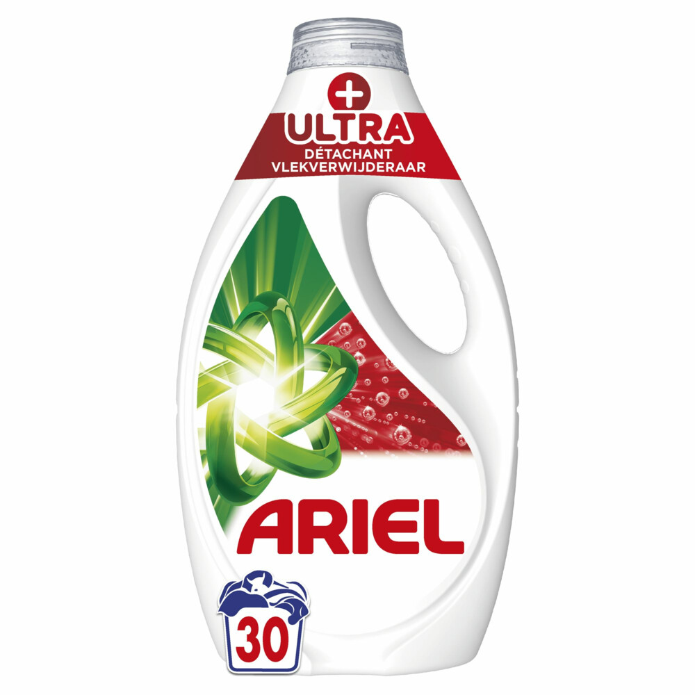 4x Ariel Vloeibaar Wasmiddel +Ultra Vlekverwijderaar 30 Wasbeurten 1350 ml