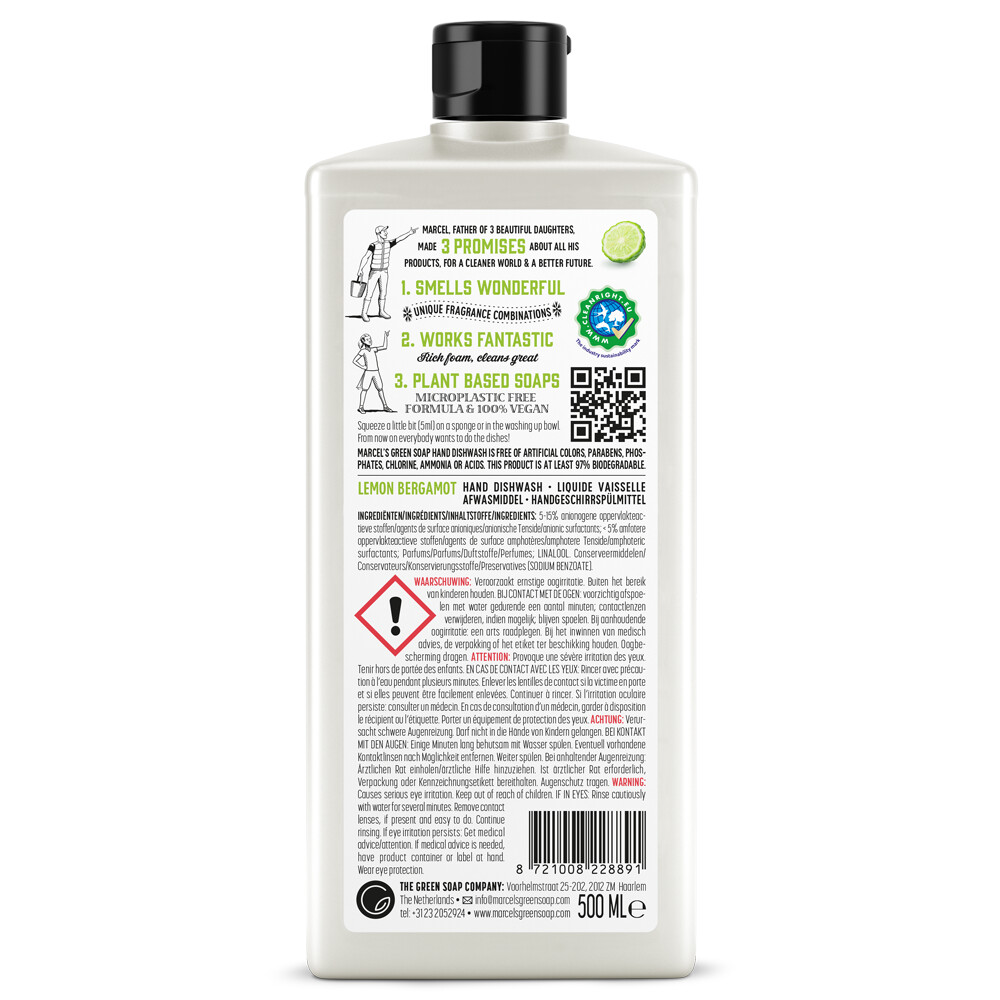 2+2 gratis: Marcel's Green Soap Afwasmiddel Lemon & Bergamot 500 ml, foto 2