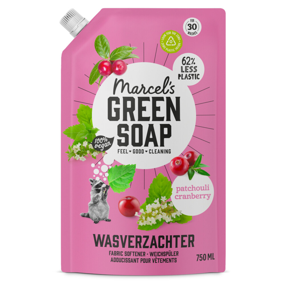 2+1 gratis: Marcel's Green Soap Wasverzachter Patchouli&Cranberry Navulling 750 ml