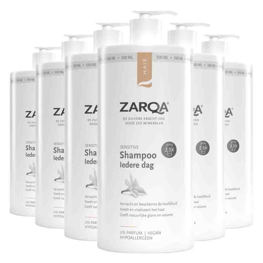 6x Zarqa Sensitive Shampoo Iedere Dag 500 ml