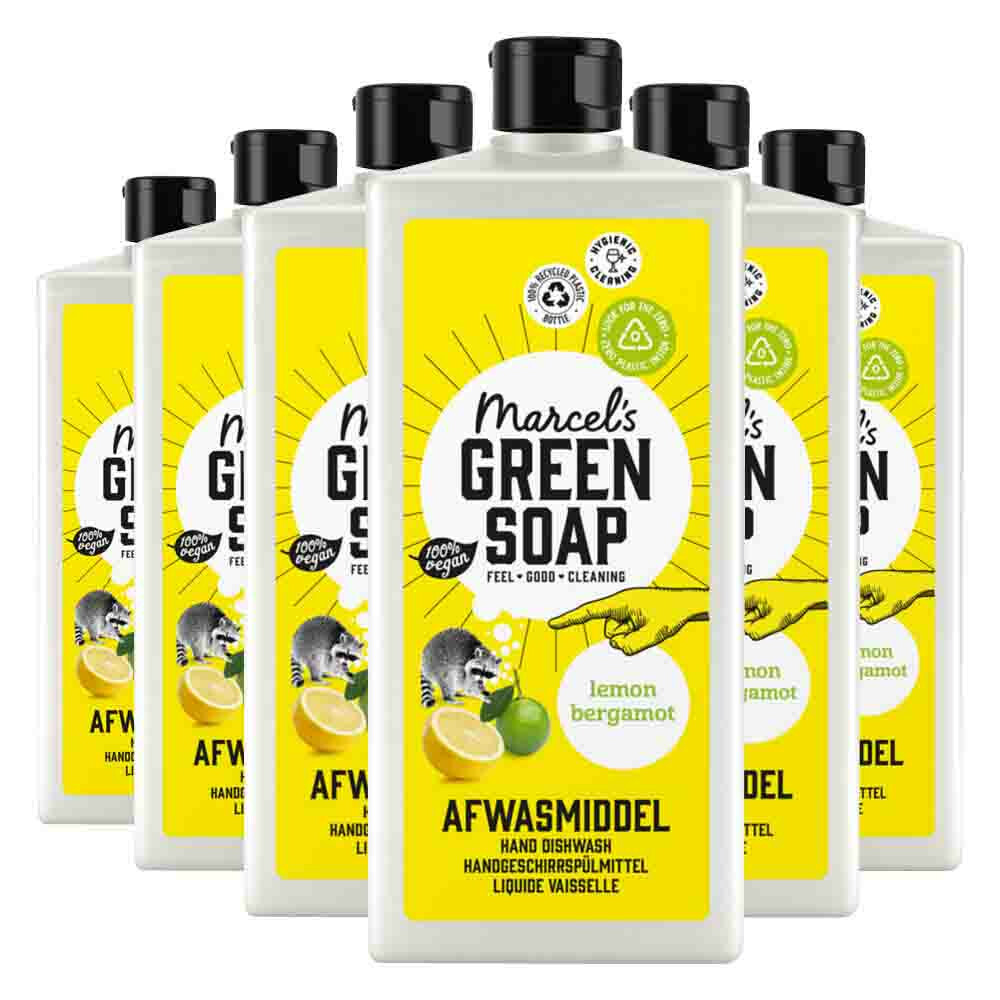6x Marcel's Green Soap Afwasmiddel Lemon&Bergamot 500 ml