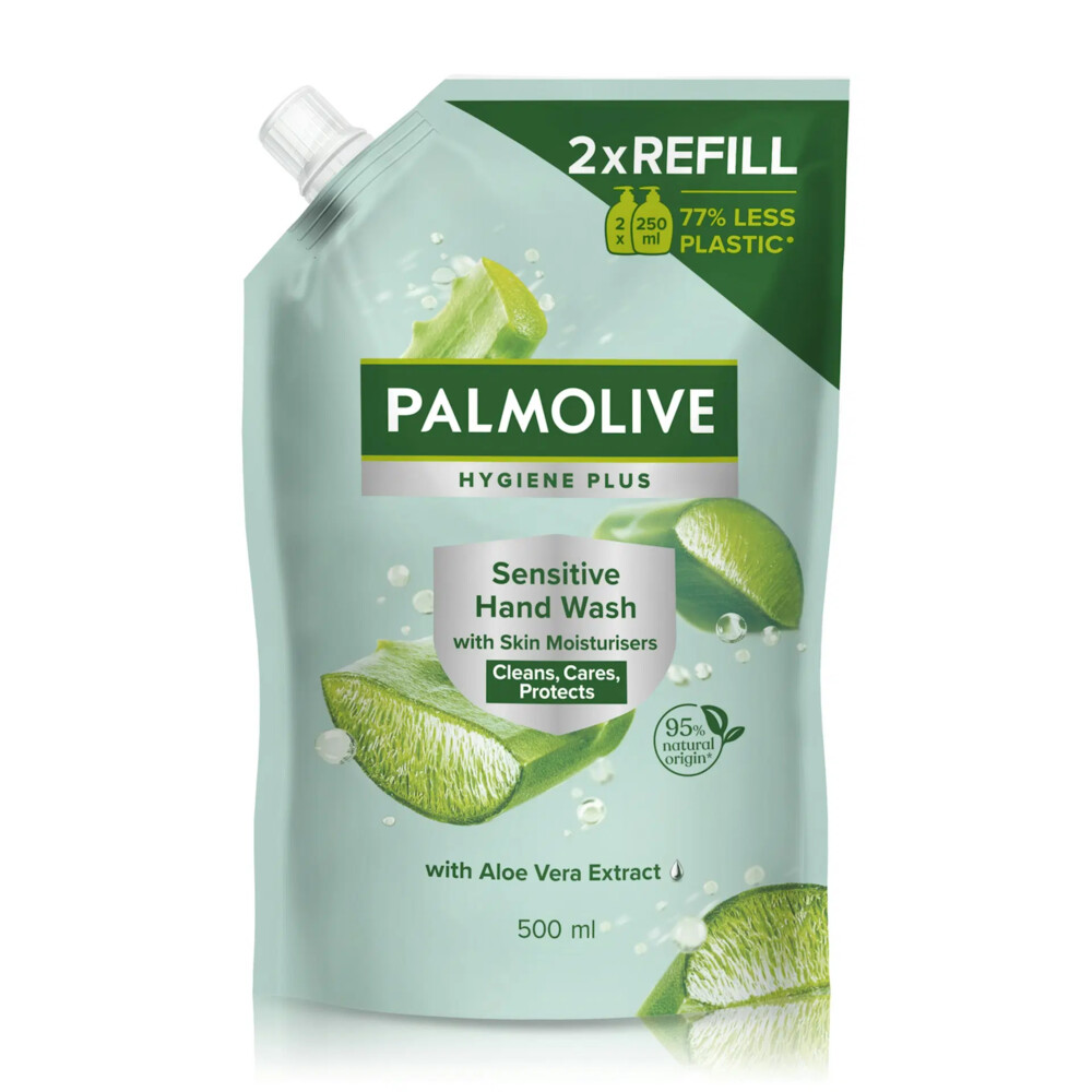 Palmolive Handzeep Navulling Doypack Hygiene Plus Sensitive Antibacteriële 500 ml