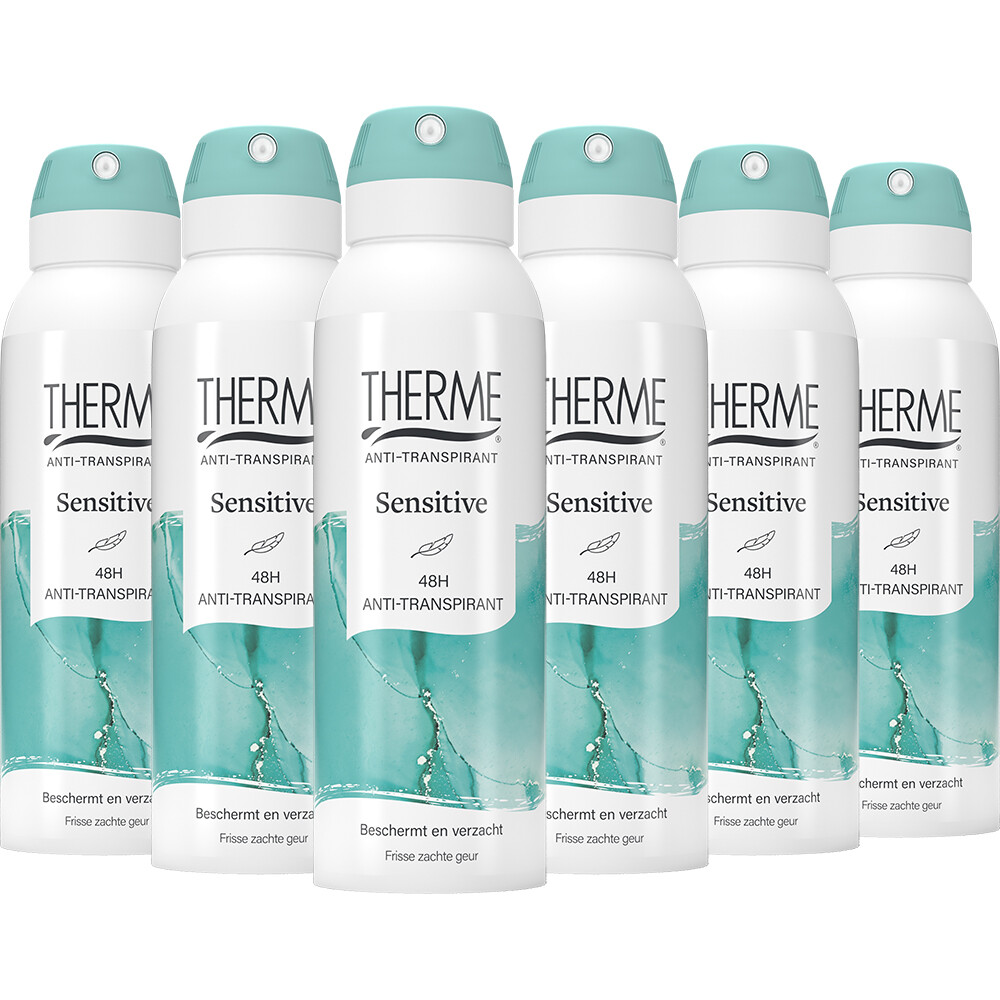 6x Therme Anti-Transpirant Sensitive Spray 125 ml