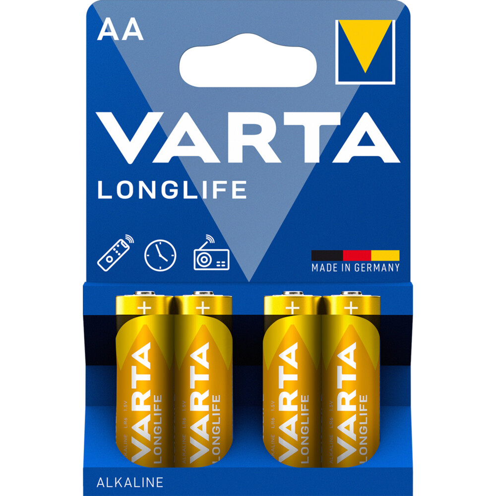 Varta LONGLIFE AA Bli 4 AA batterij (penlite) Alkaline 2800 mAh 1.5 V 4 stuk(s)