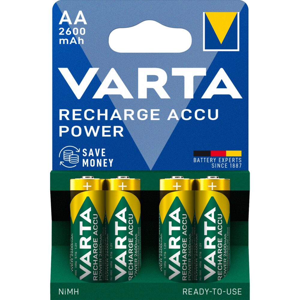 Varta Oplaadbare Batterijen AA 2600 mAh Blister 4 stuks