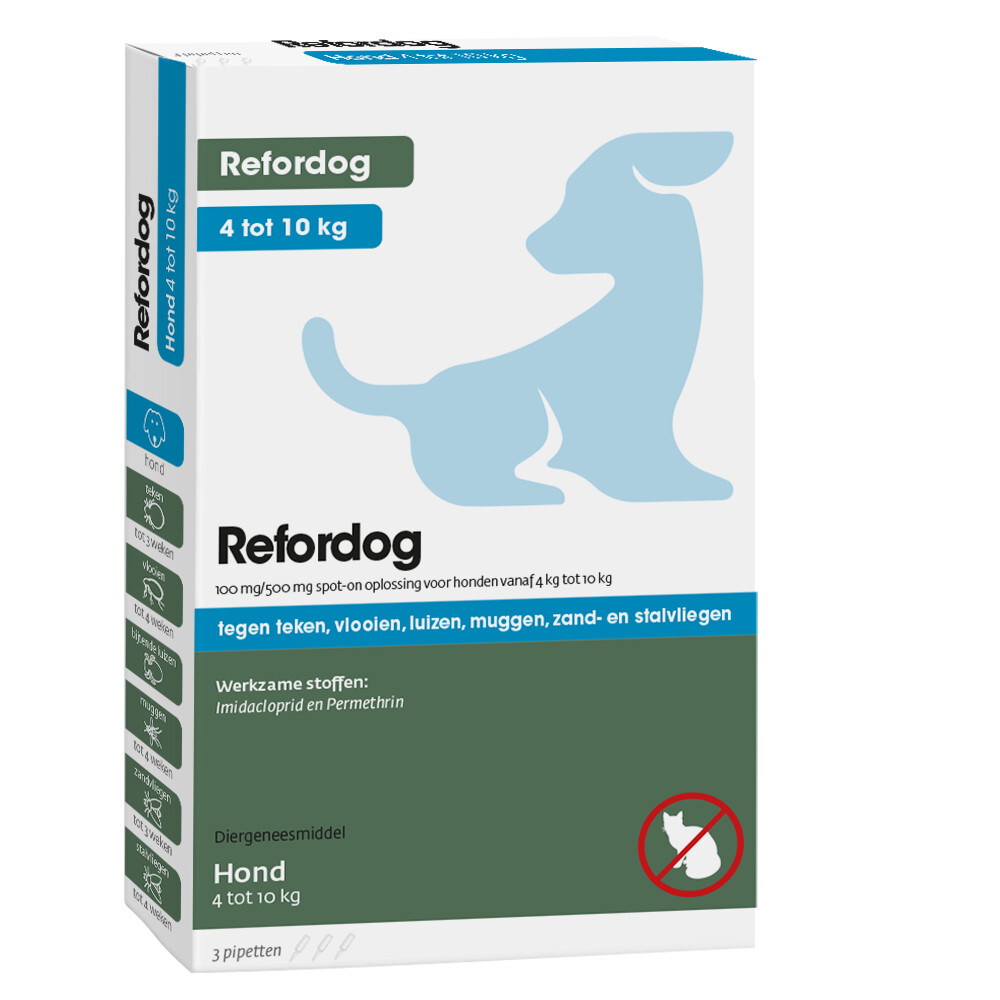 Tick Off Refordog Spot-on 100 mg 4 kg tot 10 kg 3 stuks