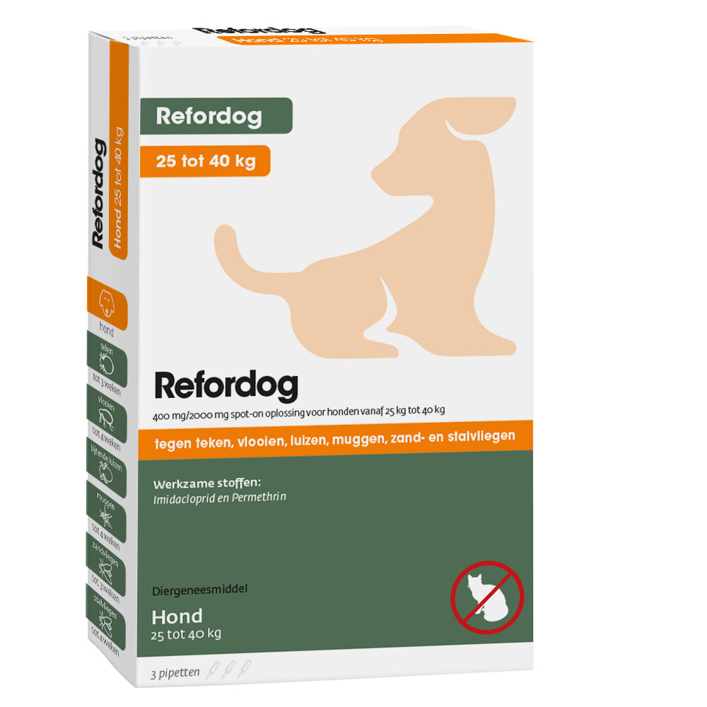 Tick Off Refordog Spot-on 400 mg 25 kg tot 40 kg 3 stuks