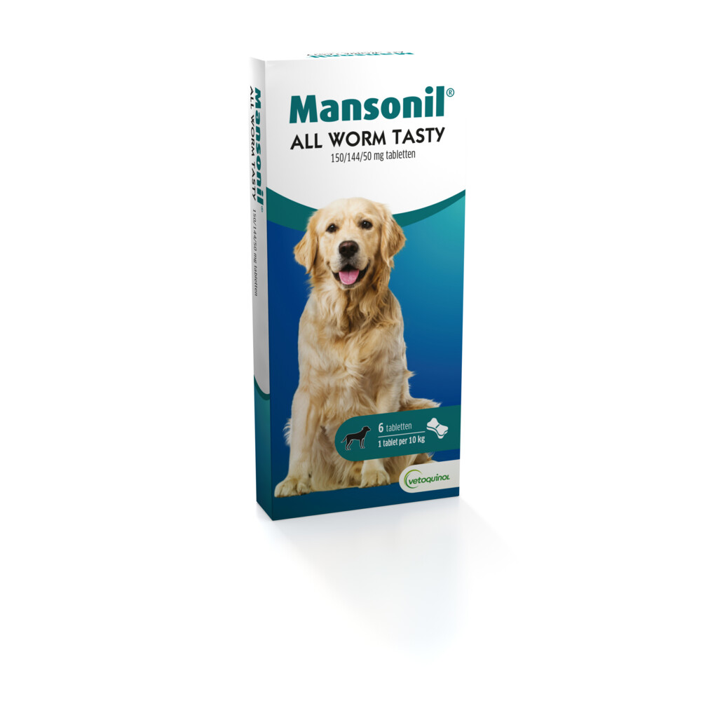 Mansonil All Worm Tasty Bone Hond 6 tabletten