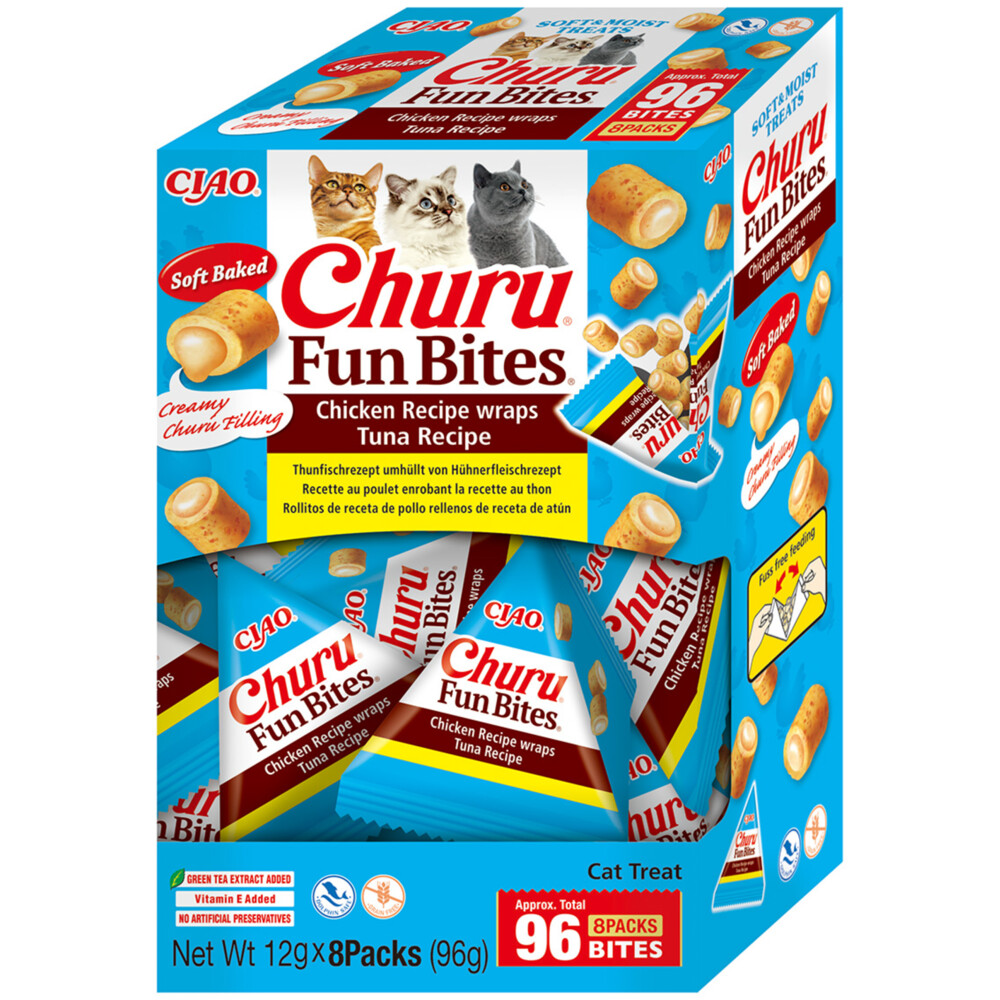 Ciao Churu Fun Bites Wraps Kattensnack Chicken & Tuna 8 x 12 gr