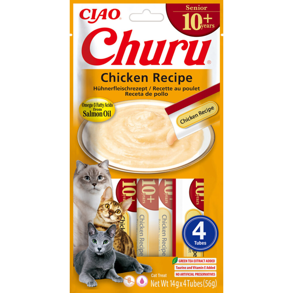 Ciao Churu Puree Senior 10+ Kattensnack Chicken 4 x 14 gr