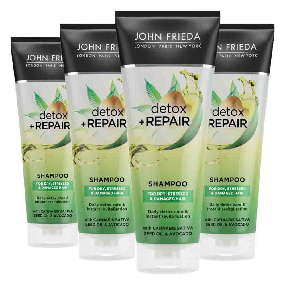 4x John Frieda Detox&Repair Shampoo 250 ml