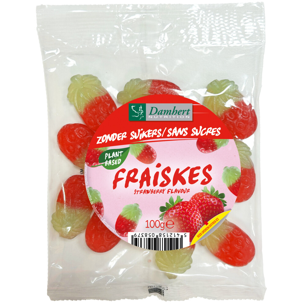 3x Damhert Fraiskes Strawberry Zonder Suikers 100 gr