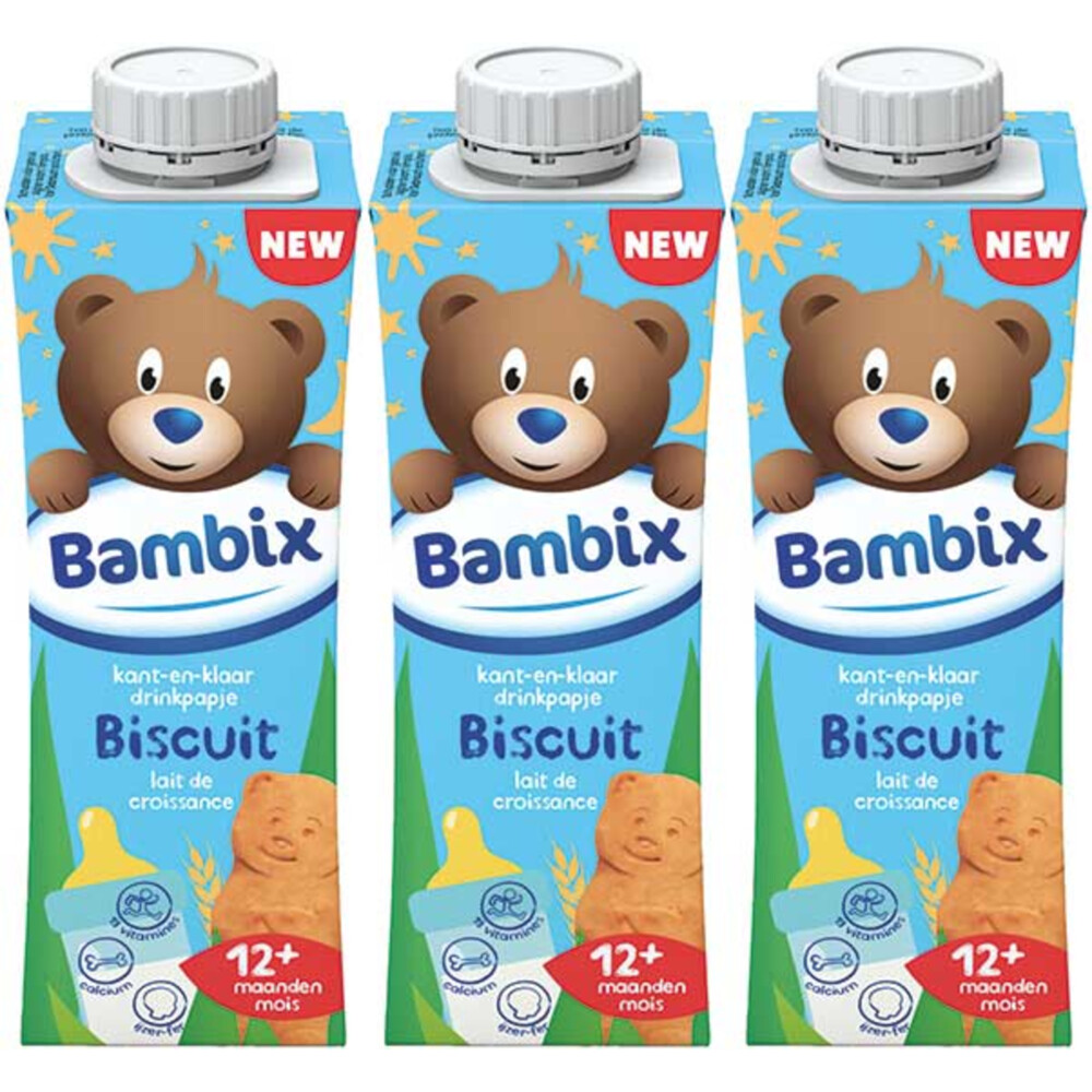 3x Bambix Drinkpap Koekjes 12+mnd 750 ml
