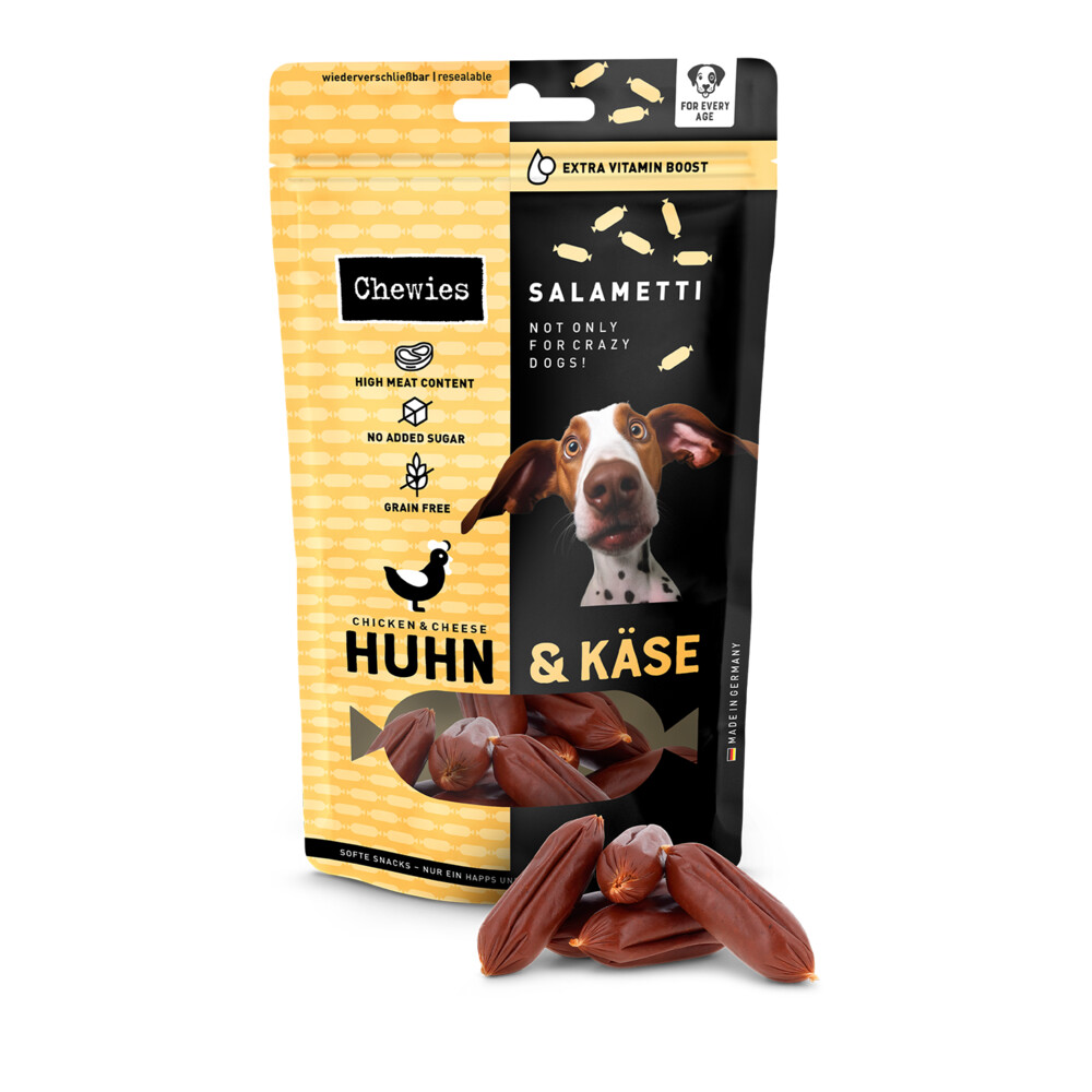 Chewies 9x  Salametti Hondensnack Kip&Kaas 60 gr