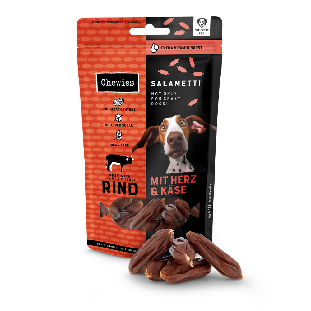 Chewies Salametti Hondensnack Rund&Hart&Kaas 60 gr