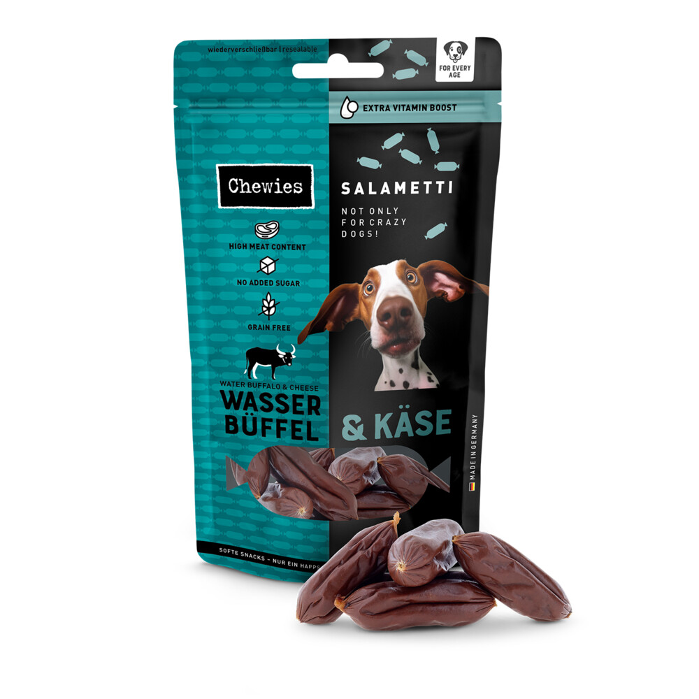 Chewies Salametti Hondensnack Waterbuffel&Kaas 60 gr
