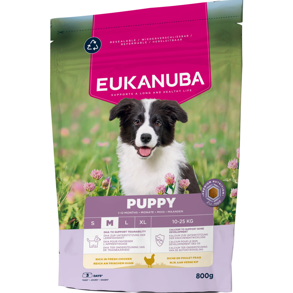 Eukanuba Life Care Dog Puppy Medium Hondenvoer Chicken 800 gr