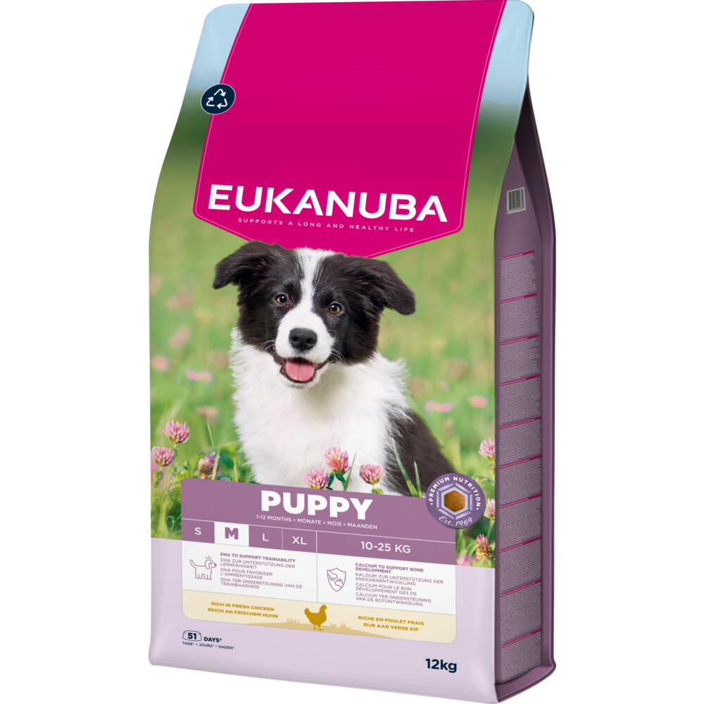 Eukanuba Life Care Dog Puppy Medium Hondenvoer Chicken 12 kg