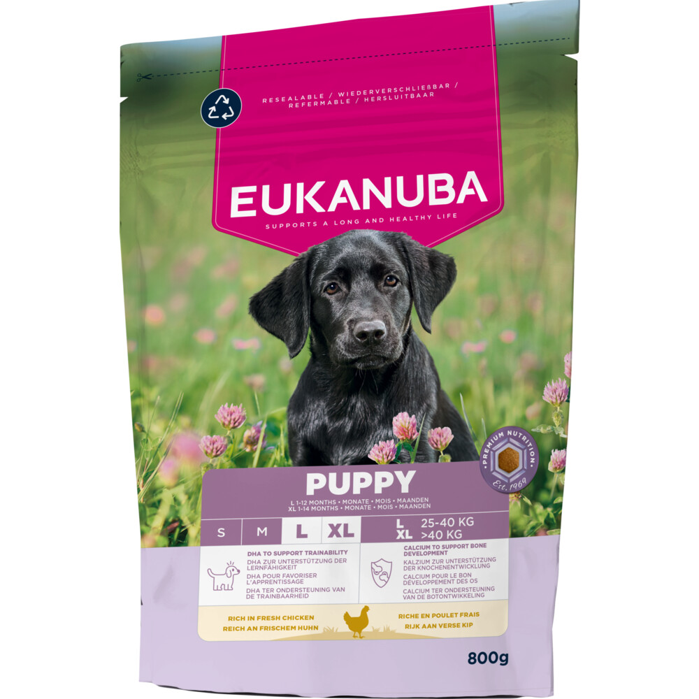 5x Eukanuba Life Care Dog Puppy Large Hondenvoer Chicken 800 gr