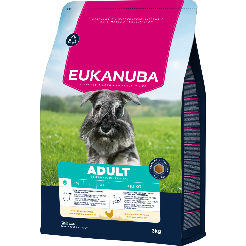 2e halve prijs: Eukanuba Life Care Dog Adult Small Hondenvoer Chicken 3 kg