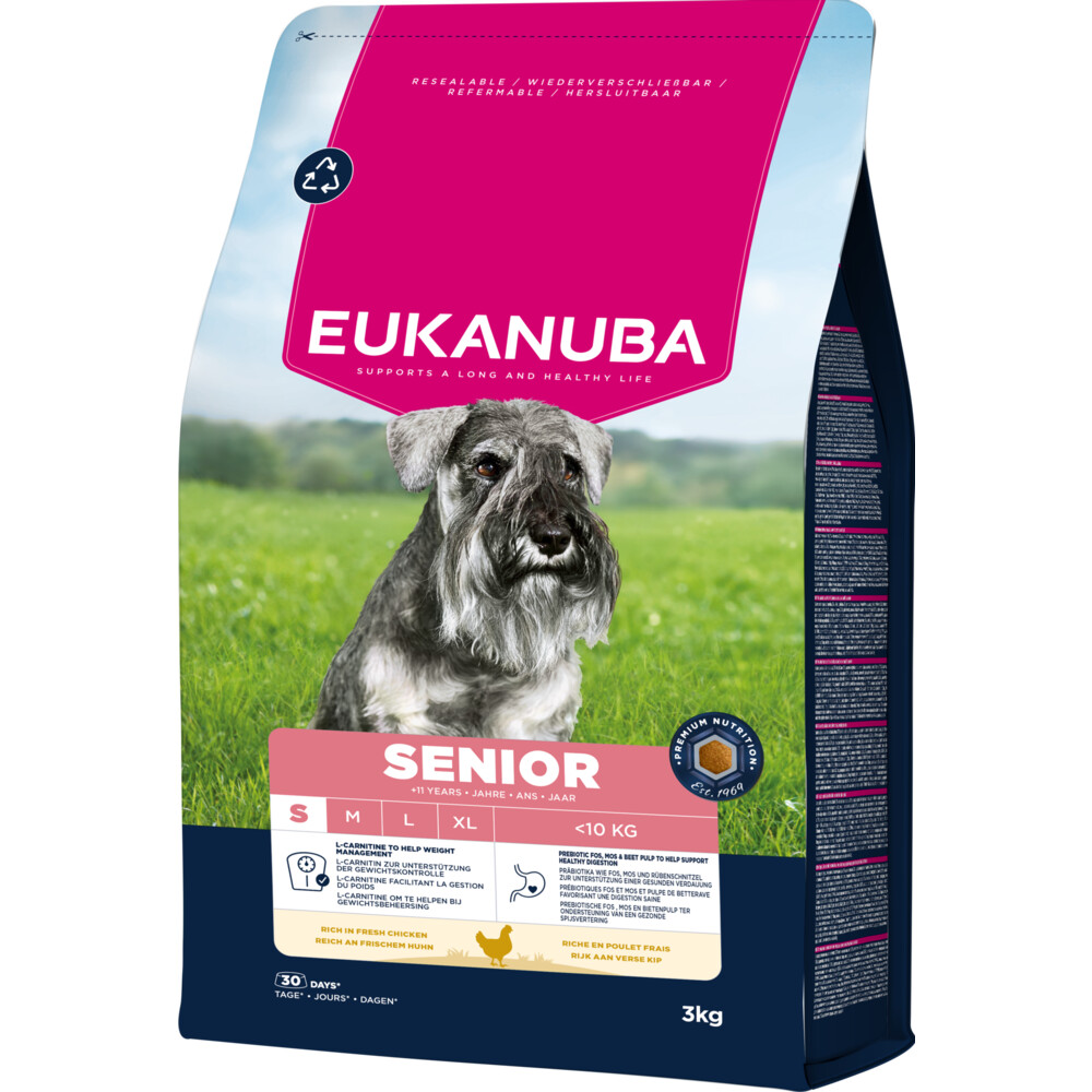 Eukanuba 3x  Life Care Dog Senior Small Hondenvoer Chicken 3 kg