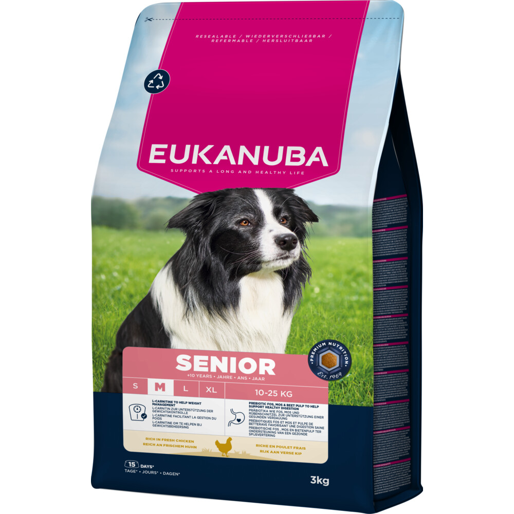 Eukanuba Life Care Dog Senior Medium Hondenvoer Chicken 3 kg