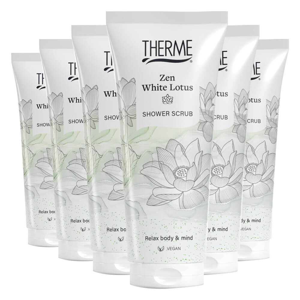 6x Therme Shower Scrub Zen White Lotus 200 ml