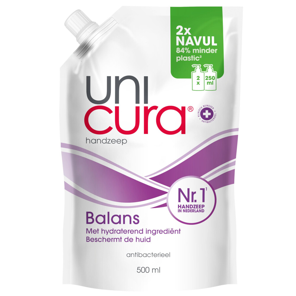 Unicura Vloeibare Handzeep Navulling Doypack Balans 500 ml