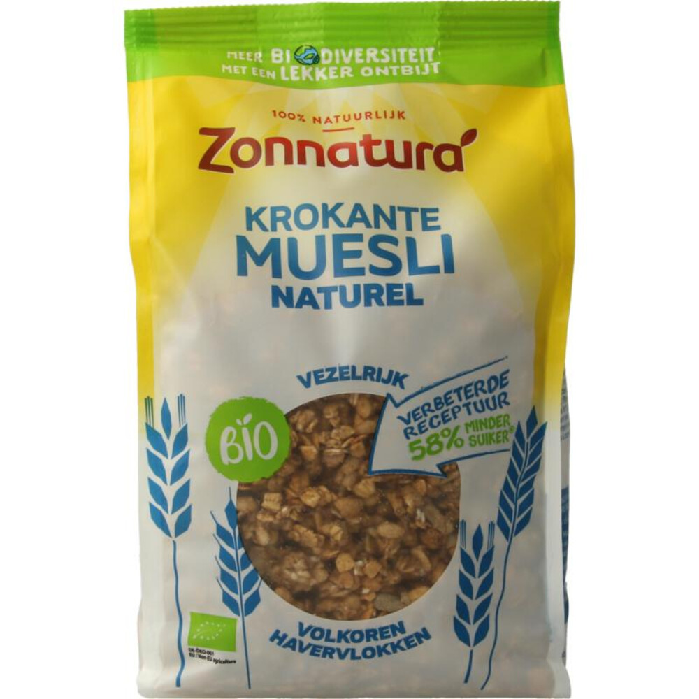 Zonnatura Krokante Muesli Naturel Biologisch 375 gr