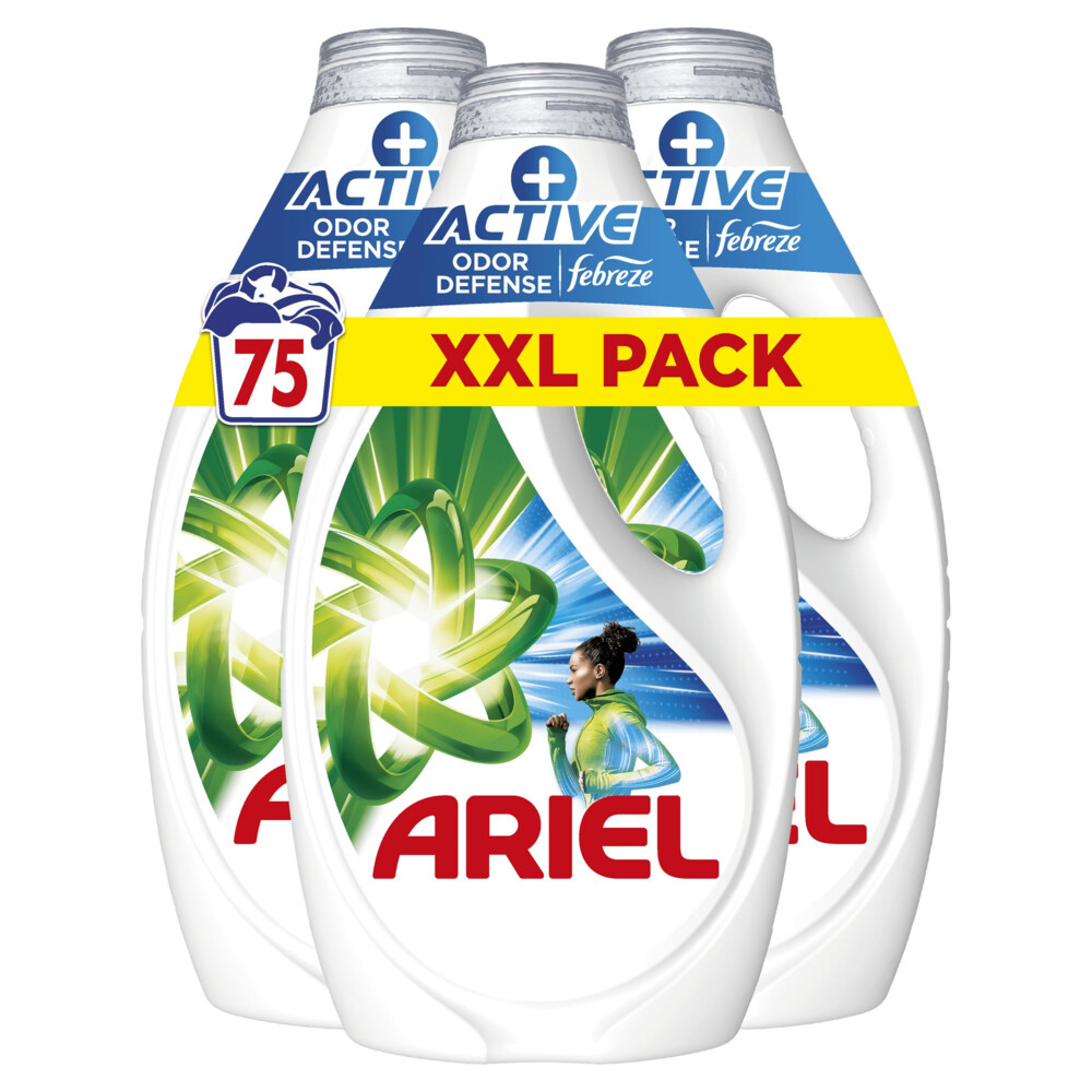 Ariel Vloeibaar Wasmiddel +Actieve Odor Defense 75 Wasbeurten 3,37 liter