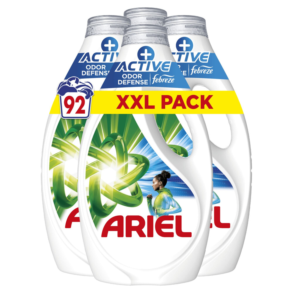 Ariel Vloeibaar Wasmiddel +Actieve Odor Defense 92 Wasbeurten 4,14 liter