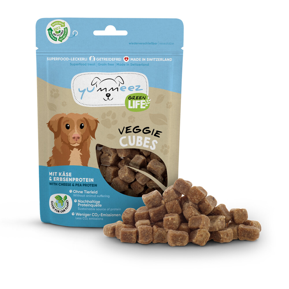 8x Yummeez Green Life Cubes Hondensnack Veggie 100 gr