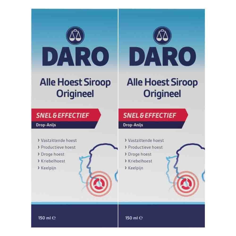 2x Daro Alle Hoest Siroop 150 ml