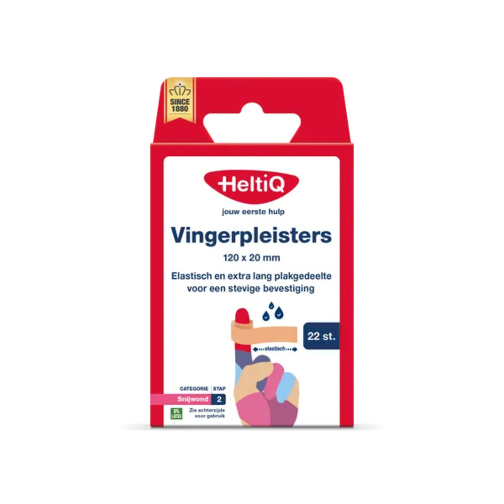 HeltiQ Vingerpleisters 120x20 mm 22 stuks