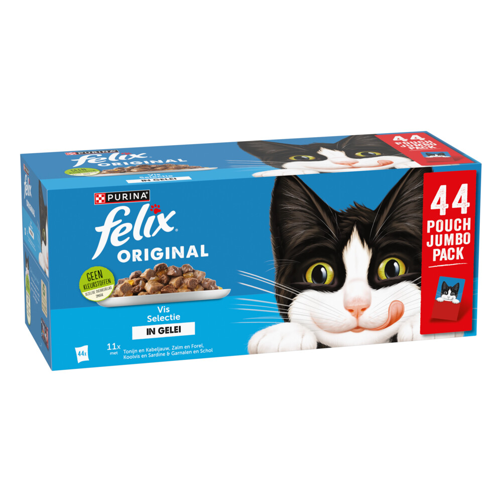 Felix Kattenvoer Nat in Gelei Multipack Original Vis Selectie 44 x 85 gr