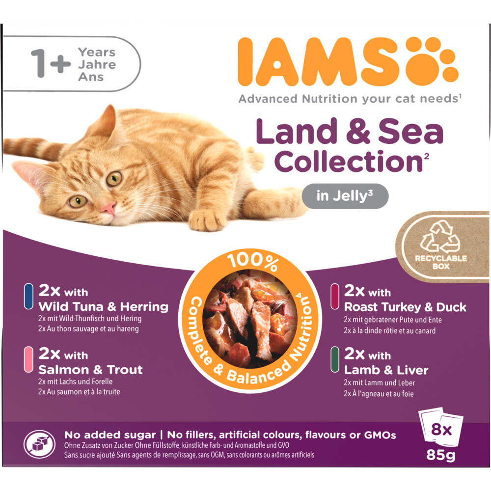 IAMS Delights Adult Land&Sea Jelly Multipack 8 x 85 gr