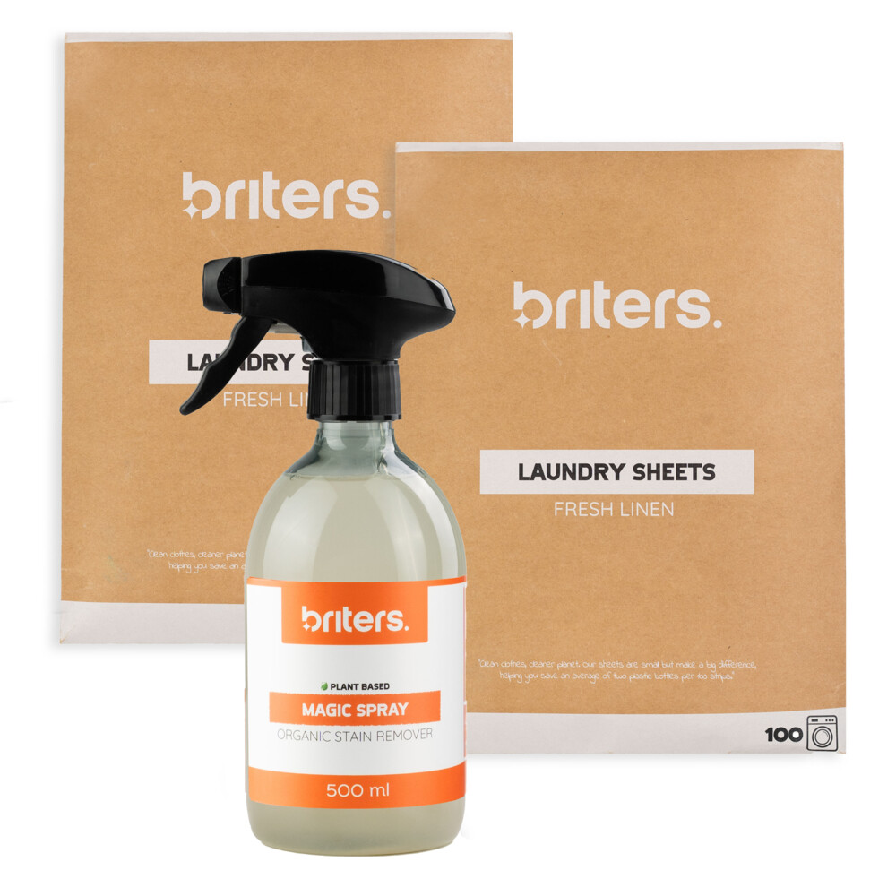 Briters Wasstrips 200x met Magic Spray Vlekkenverwijderaar 500 ml Pakket