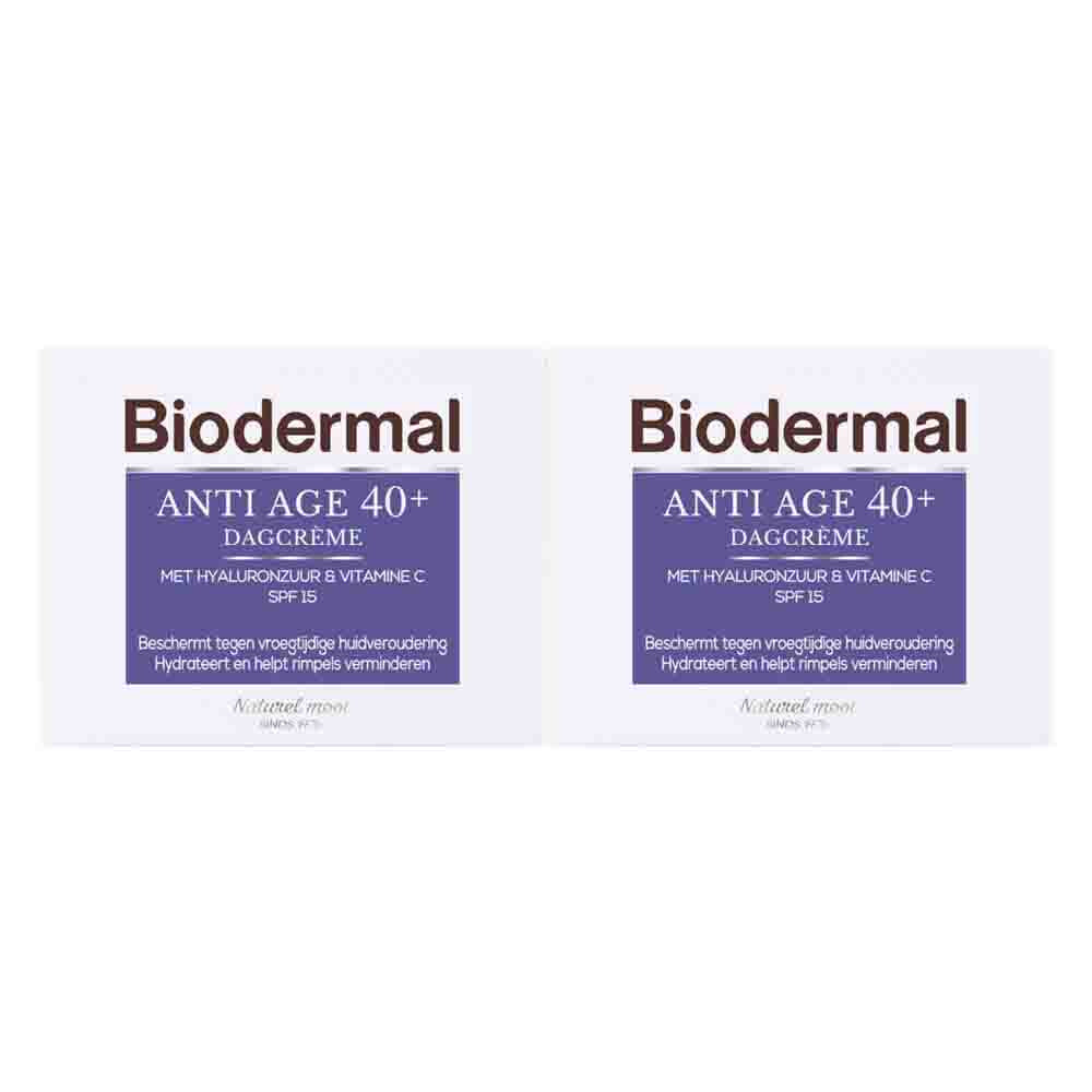 2x Biodermal Dagcreme Anti-Age 40+ 50 ml