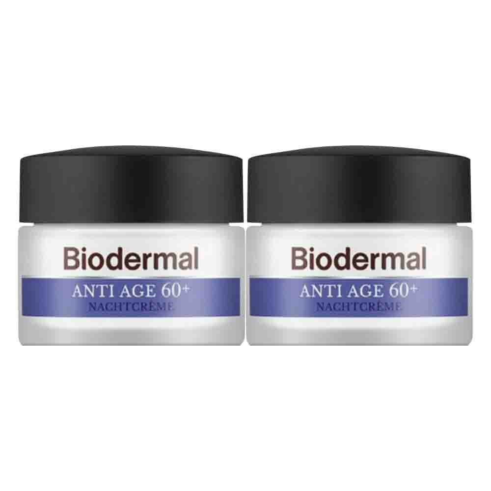 2x Biodermal Nachtcrème Anti Age 60+ 50 ml