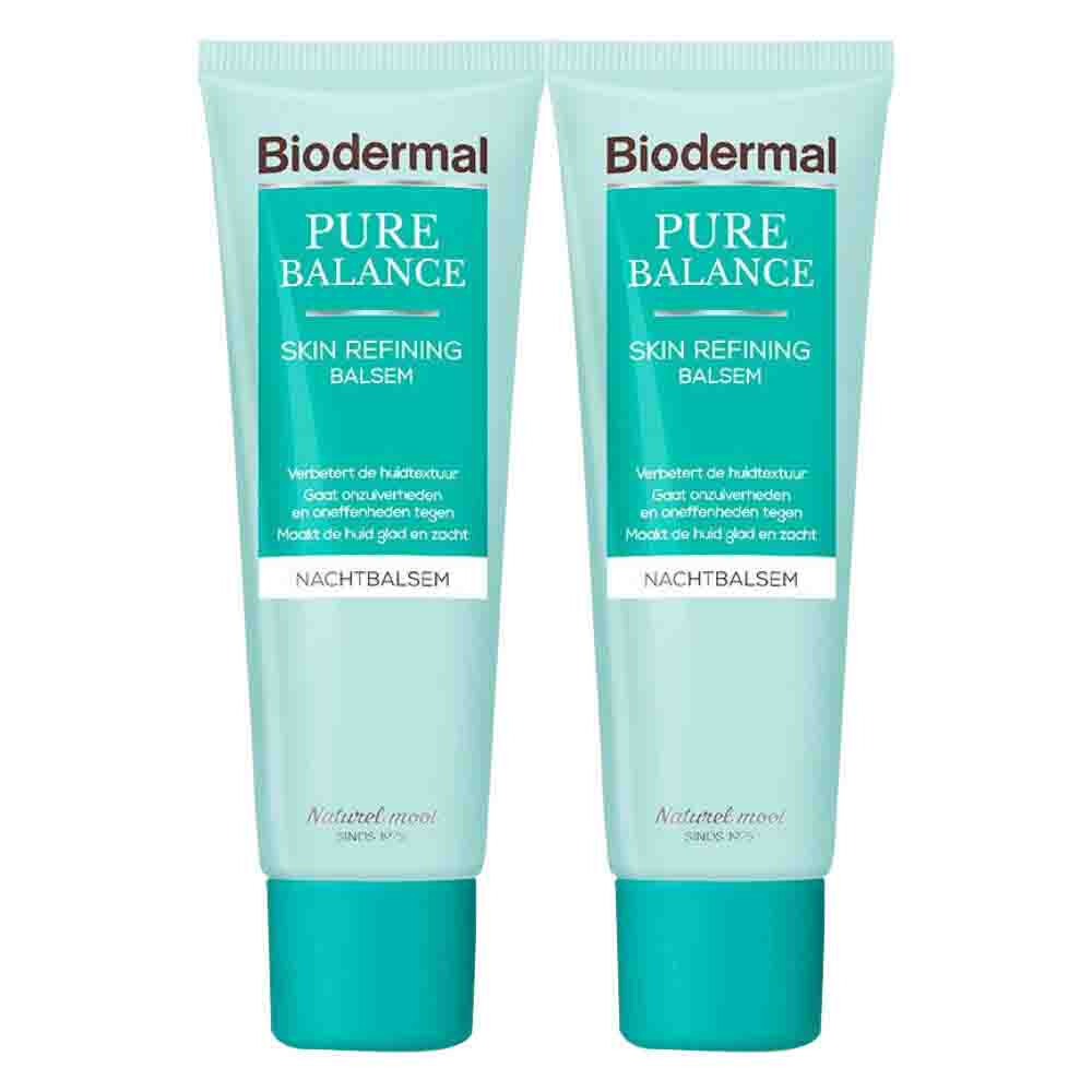 2x Biodermal Pure Balance Nachtbalsem Skin Refining 50 ml